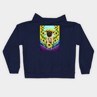 Flower pug Kids Hoodie